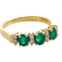 Emerald and diamond ring in 18 carat gold-Vintage Rings-The Antique Ring Shop