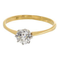 Edwardian old cut diamond solitaire ring-engagement rings-The Antique Ring Shop