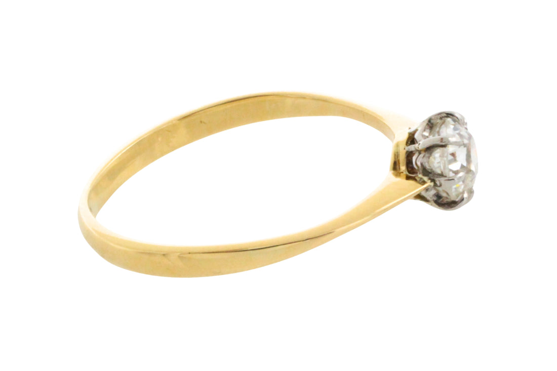 Edwardian old cut diamond solitaire ring-engagement rings-The Antique Ring Shop
