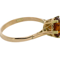 Madeira cutrine solitaire ring-Vintage Rings-The Antique Ring Shop