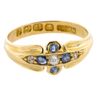 Victorian sapphire and diamond ring from 1899