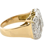 Art Deco single and baguette cut diamond ring-Vintage Rings-The Antique Ring Shop