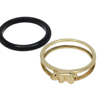 Onyx elephant ring in 14 carat gold-Rings-The Antique Ring Shop