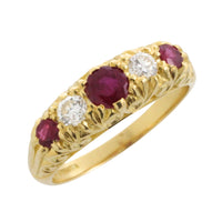 Vintage ruby and diamond ring-Vintage Rings-The Antique Ring Shop
