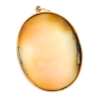 Vintage cameo pendant in 14 carat gold-Pendants-The Antique Ring Shop