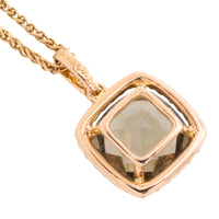 Smoked quartz and diamond pendant in 18 carat gold-Pendants-The Antique Ring Shop