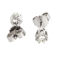 White gold studs with brilliant cut diamonds-Earrings-The Antique Ring Shop