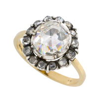 Vintage rose diamond ring in 14 carat gold and silver-engagement rings-The Antique Ring Shop