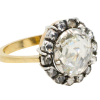 Vintage rose diamond ring in 14 carat gold and silver-engagement rings-The Antique Ring Shop