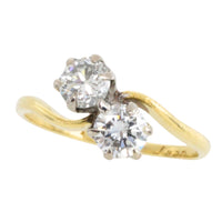 Vintage Toi et Moi diamond ring-engagement rings-The Antique Ring Shop