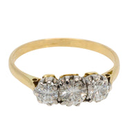 A vintage three stone ring in 18 carat gold-Vintage Rings-The Antique Ring Shop