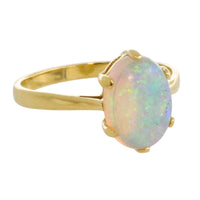 Cabochon opal ring in 18 carat gold-Vintage Rings-The Antique Ring Shop