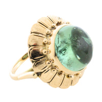 Vintage cabochon green tourmaline ring-Vintage Rings-The Antique Ring Shop