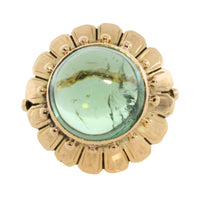 Vintage cabochon green tourmaline ring-Vintage Rings-The Antique Ring Shop