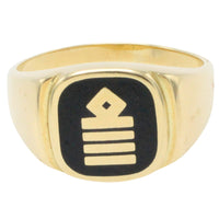 Captains signet ring in 14 carat gold-gents rings-The Antique Ring Shop