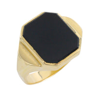 Vintage onyx signet ring in 14 carat gold-Vintage Rings-The Antique Ring Shop
