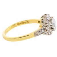 Vintage diamond cluster ring in 18 carat gold-engagement rings-The Antique Ring Shop