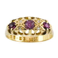 Edwardian ruby and rose diamond ring
