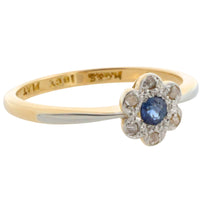 Edwardian rose diamond and sapphire cluster ring