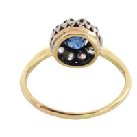 Edwardian sapphire an old cut diamond cluster ring-Antique rings-The Antique Ring Shop