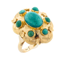 Vintage Turquoise ring in 14 carat gold-Vintage Rings-The Antique Ring Shop