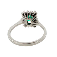 Emerald and diamond white gold ring-engagement rings-The Antique Ring Shop
