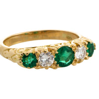 Vintage emerald and diamond ring-Vintage Rings-The Antique Ring Shop