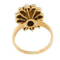 18 carat diamond and jade cluster ring-Vintage Rings-The Antique Ring Shop