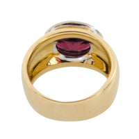Garnet and diamond ring in 14 carat gold-Vintage Rings-The Antique Ring Shop