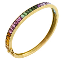 18 carat gold braclet with citrine, garnet, tourmaline and blue topaz-Bracelets-The Antique Ring Shop