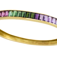 18 carat gold braclet with citrine, garnet, tourmaline and blue topaz-Bracelets-The Antique Ring Shop