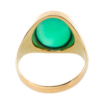 Chrysoprase signet ring in 14 carat gold-gents rings-The Antique Ring Shop