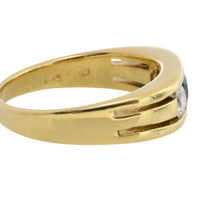 18 carat gold sapphire and diamond ring-Vintage Rings-The Antique Ring Shop