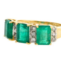 Emerald and diamond ring in 18 carat gold
