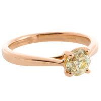 Old cut diamond solitaire ring in rose gold-Vintage Rings-The Antique Ring Shop