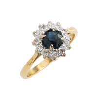 Vintage sapphire and diamond ring-engagement rings-The Antique Ring Shop