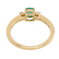 Emerald and diamond ring in 14 carat gold-engagement rings-The Antique Ring Shop