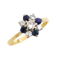 Sapphire and diamond ring in 18 carat gold