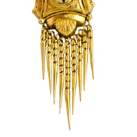 Victorian tassel pendant with enamel and pearl