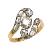 Antique rose diamond swirl ring
