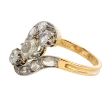 Antique rose diamond swirl ring