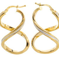Spiral earrings in yellow and white gold