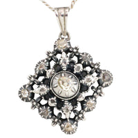 Rose diamond pendant in silver