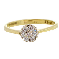Diamond cluster ring in 14 carat gold