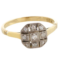 Edwardian 18 carat gold diamond panel ring