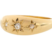 Edwardian old cut diamond gypsy ring from 1912