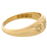 Edwardian old cut diamond gypsy ring from 1912