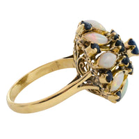 Vintage sapphire and opal ring in 14 carat gold