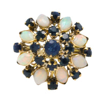 Vintage sapphire and opal ring in 14 carat gold