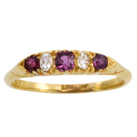 Edwardian ruby and old cut diamond ring-Antique rings-The Antique Ring Shop